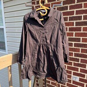 Zara Black Long Sleeve Gathered Tunic Women's Small